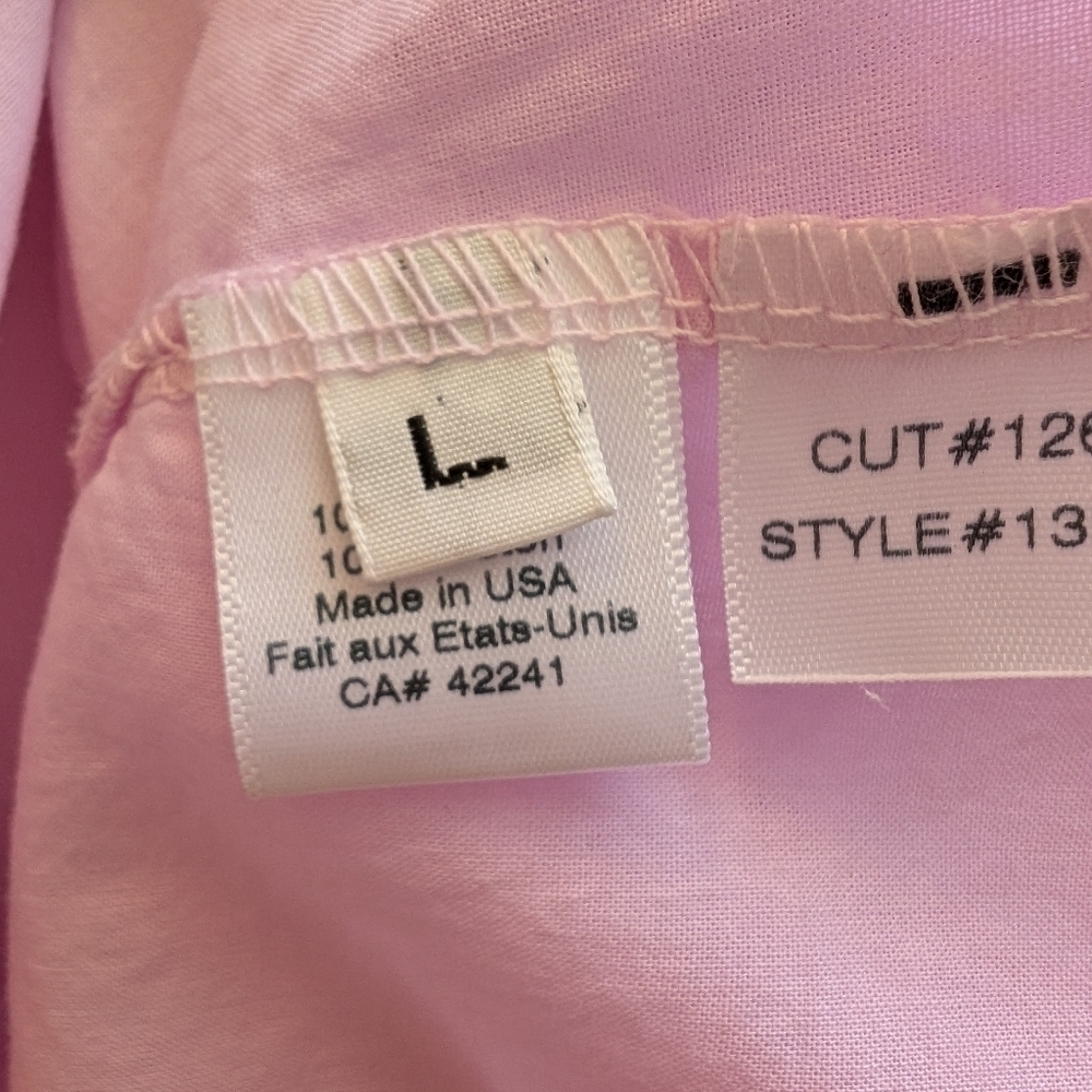 Stark X Let's Party Poplin Top 100% Cotton Pink Mist Large NWT - Picture 6 of 7